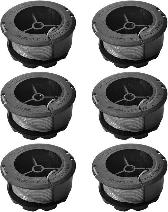 Vervangende trimmerspoel 1,6 mm 6 m voor Bosch Universal GrassCut 18 18-26 18-260 Grastrimmer (6 spoelen)