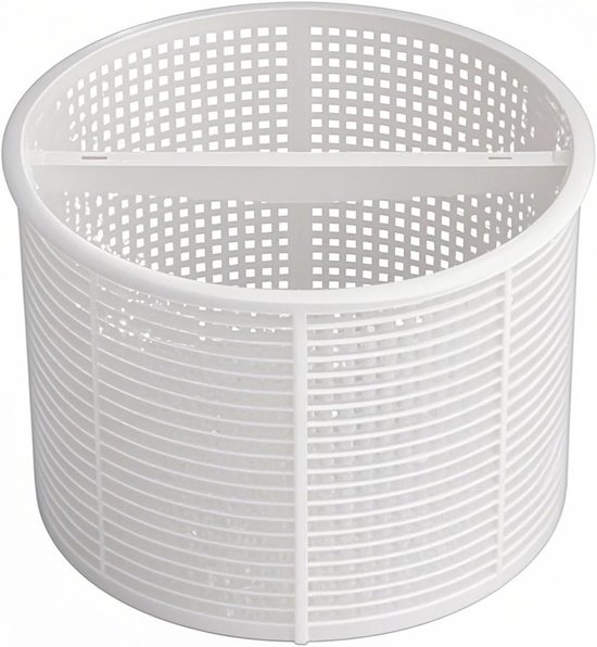 vervanging voor zwembad-skimmermand, skimmermand met handvat, effectieve reiniging, zwembadaccessoires, voor het verzamelen van bladeren, plastic, verwijdering van resten (wit)