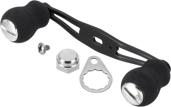 Vervangingsaccessoire voor Rocker Arm - Aluminium Baitcasting Reel Handle - Fishing Reel Power Handle met EVA Dubbele Knop Grip - Zwart - Hoogwaardige Hengelsport Accessoires van Lixada