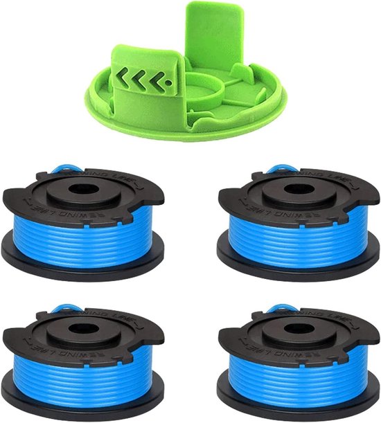 Vervangingsspoel voor grastrimmers met enkele draad van 1,65 mm, ideaal voor 24V trimmers, inclusief 4 extra spoelen en hoge kwaliteit snijlijn