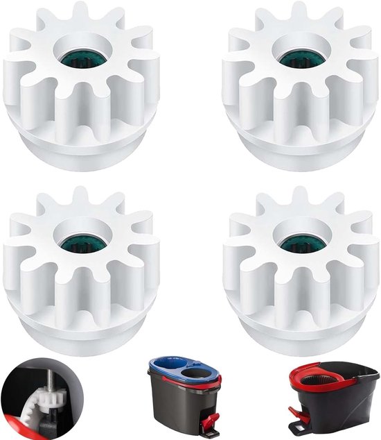 Vervangonderdelen voor Draaimop - 4 Stuks Accessoires voor Draaimop, Spin Mop en Vileda Moppen - Hoogwaardige Kwaliteit en Duurzaam Gebruik