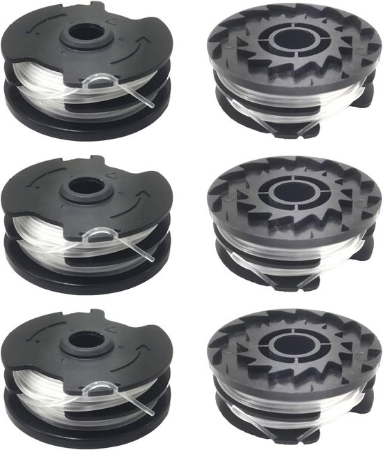 Vervangspoel voor draadtrimmer, 8.2m 0.3cm, geschikt voor draadtrimmers, grastrimmers en tuinonderhoud (6 spoelen)