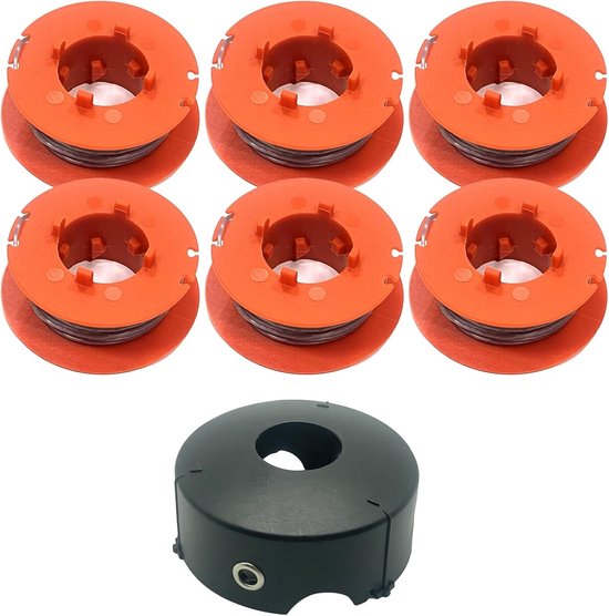 Vervangspoel voor Grastrimmer 1.6mm 7.9m - Geschikt voor ART 23, 26, 30 Combitrim en Easytrim - 6 Spoelen + 1 Deksel