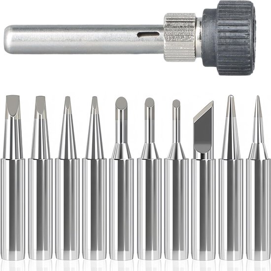 Verwisselbare Soldering Tips voor Loodvrije Soldering, Geschikt voor Soldering Stations, Set van 10 Stuks voor Precisiewerk en Hobbyprojecten