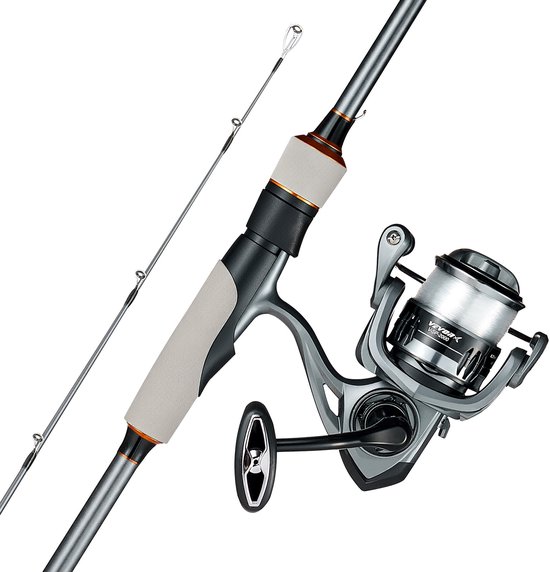 VEVOR Hengel- en Reelset, Hengel van Glasvezel en Koolstofvezel (Im6), Hengel- en Reelset voor Baarsvissen met Een Tweedelige Hengel van 2 Meter en 6+1 Kogellagers, Geschikt voor Zoet- en Zoutwatervissen