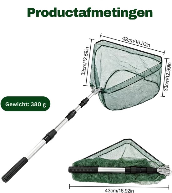VH Supplies® Schepnet Vissen - Visnet - Visspullen - 130 cm