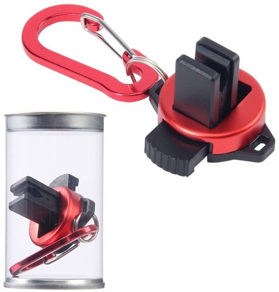 VHV - Hengelhouder - Draagbare aluminium hengelclip - Vergrendelbare riemhouder - Geschikt voor hengels met diameter 2-11 mm - Set van 2 - Rood