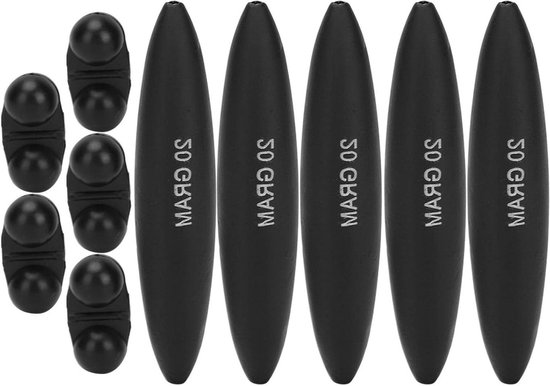 Vijf Stuks Draagbare EVA Vissersdobbers met Bel - Hoge Sterkte Zwarte Catfish Accessoires (20g)