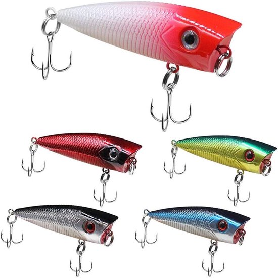 Vijf stuks Wobbler Lures - Plastic Hard Lures voor Vissen, Geschikt voor Snoek, Forel en Baars, Bionische Stijve Aas voor Zoet- en Zoutwater