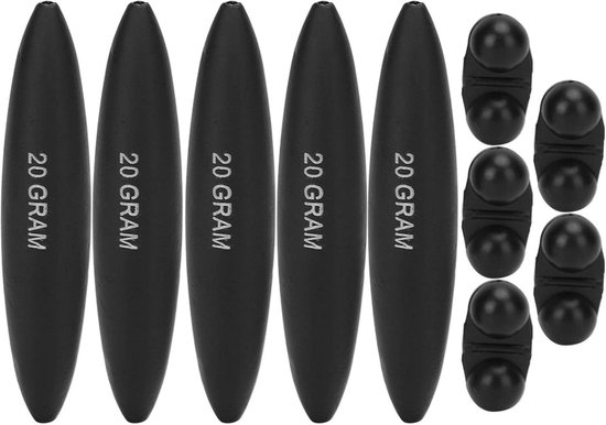 Vijver dobbers set van 5 stuks - Draagbare EVA katvis dobbers met bel - Hoge sterkte en zwart (20g)