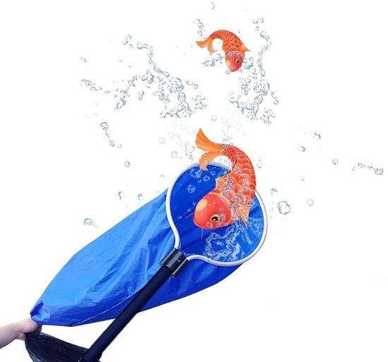 Vijver Schepnet - Aquarium Net - Vissen Vangen - Zachte Mesh Mand - 30 cm - Blauw Zwart