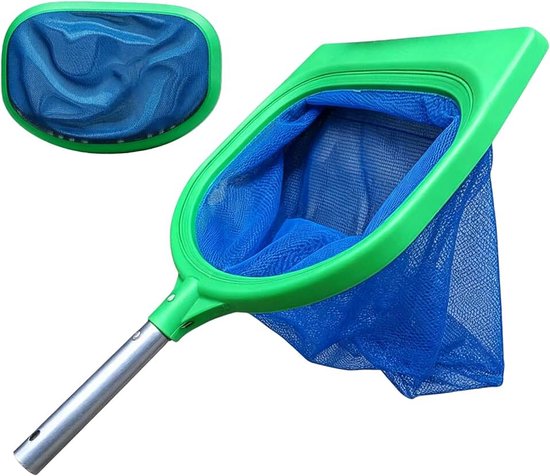 Vijverschepnet met diep en vlak net, vervangbaar, schepnet vijver, schepnet zwembad, zwembadaccessoires voor bladschepnet, zwembad, aquarium, spa, algen, whirlpool (zonder