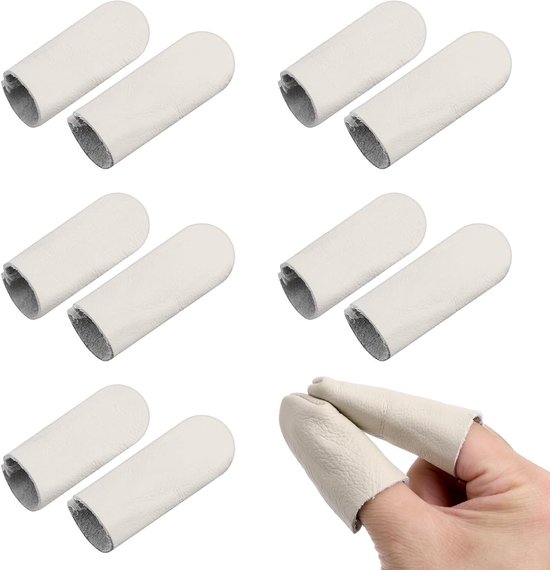 Vingerbeschermers voor naaien en haken - 5 paar leren vingerbeschermers voor breien, naaldvilt en handwerken, knutselaccessoires van Merkloos