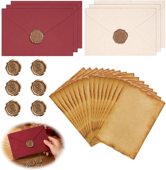 Vintage Briefpapier Set 28 Stuks met Enveloppen