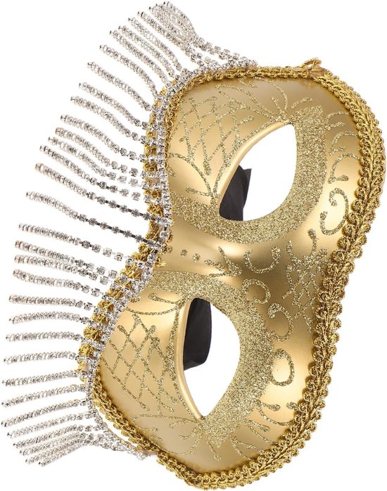 Vintage Carnival met Verstelbare Kwast Kralenketting Elegant Dames Masker voor Themafeesten Bruiloften Uniek Venetiaans Stijl Accessoire