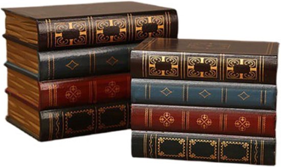 Vintage Decoratieve Boekendoos Home Office Boekenplank Decoratie voor Opslag Versieren Thuis Beste Gift (L)