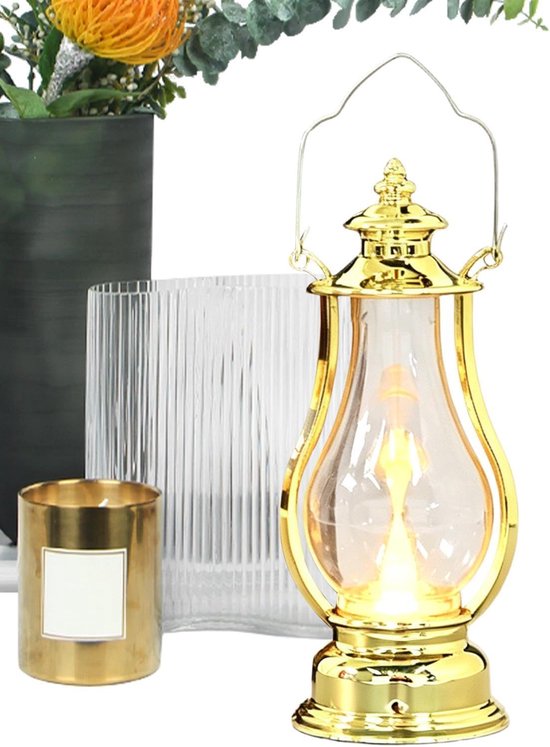 Vintage Draagbare Hangbare Batterij Werkende LEIDENE Lamp