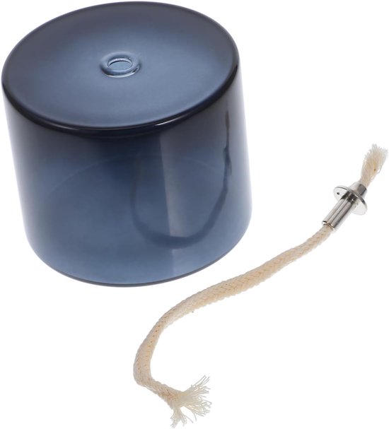 Vintage Glazen Olielamp met Metalen Lont Creatief Navulbaar Stijlvol voor Huisdecoratie Geschikt Middelpunt Bij Bruiloften Binnengebruik Grijs Middelgroot Model voor Sfeervolle