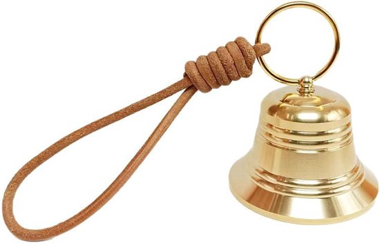 Vintage gouden deuropener - handvatbel en heldere wandklok, huis, decoratie koper luid, helder, roest - en, klein formaat