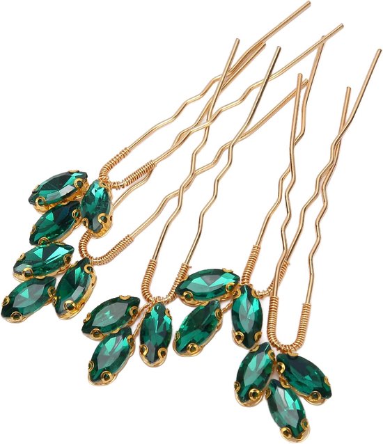 Vintage Groene Haarspeld, Lichtgewicht Haarsieraden voor Bruid Bruidsmeisje, Prachtig Haarstuk