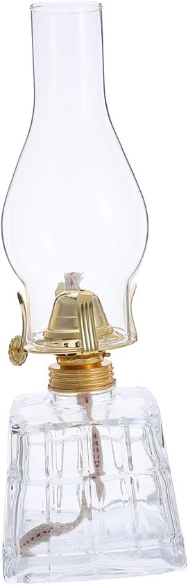 Vintage Grote Glazen Kerosinelamp met Winddichte Bescherming Retro Hangende Olielamp voor Binnenverlichting Buitenfeestjes Betrouwbare Noodverlichting Sfeervolle Zachte Gloed