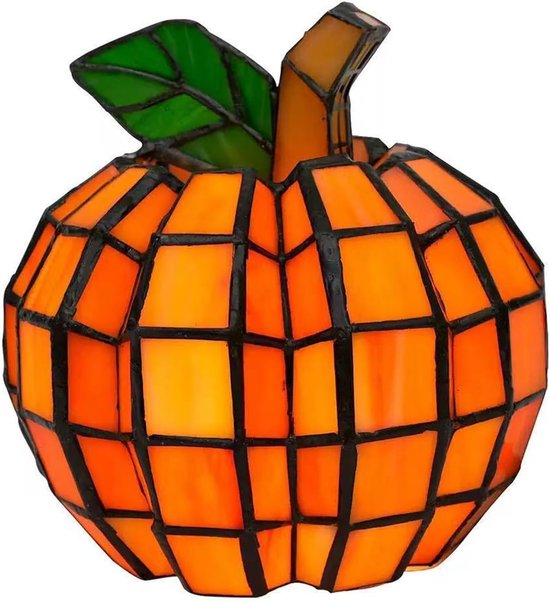Vintage Halloween decoratie: set vlamloze pompoenkaarsen