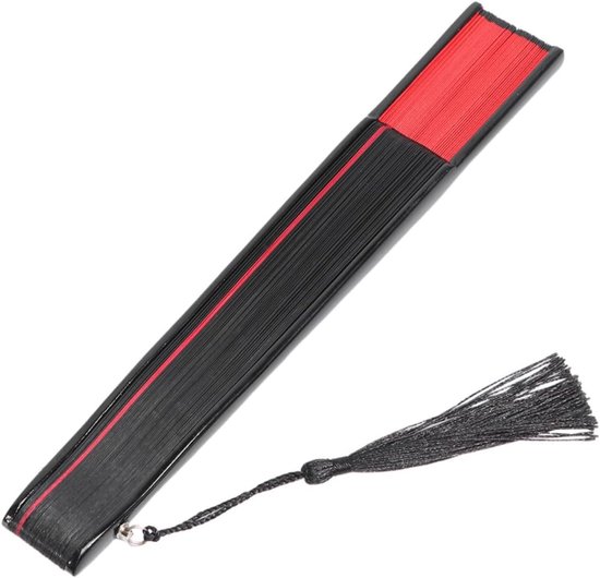 Vintage Handwaaier voor Dansers Lichtgewicht Duurzaam Inklapbaar Draagbaar Zwarte Afwerking met S Vormig Uitgesneden Patroon voor Traditionele Chinese Stijlen