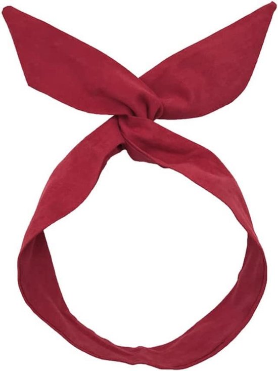 Vintage hoofdbanden voor dames, haarband hoofdband vrouwen haarbanden strik Flexibele ijzerdraad buigbaar hoofdband haarreif met strik, retro haarsieraad haaraccessoire voor dames meisjes, rood