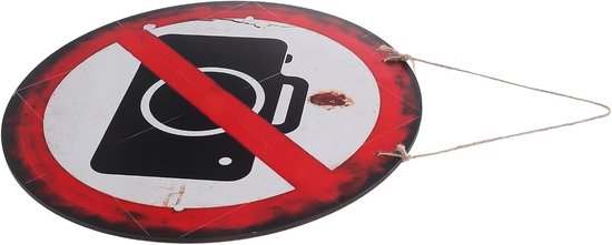 Vintage Houten Ronde No Photography Waarschuwingsbord Stevig Snel Te Monteren voor Privéclubs Restaurants Garage Decoratie Authentiek Retro Stijl Muurplaat