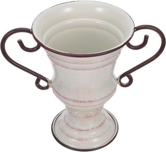 Vintage Ijzeren Trompetvaas met Rustieke Metalen Urn Plantenbak Hoge Farmhouse Bloempot voor Tuin Bruiloftscentrumstuk Duurzaam Eenvoudig Te Onderhouden