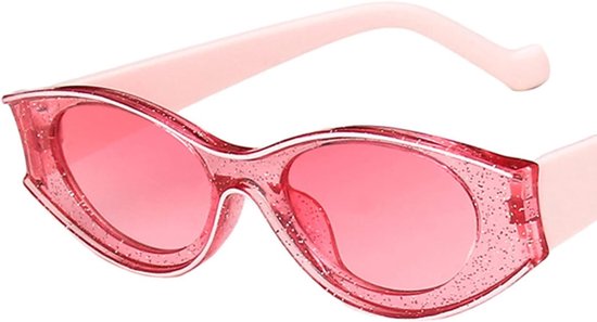 vintage kleine kat oog vrouwen zonnebril mannen mode persoonlijkheid groen geel ovaal zonnebril vrouwelijke Uv400-C7 roze