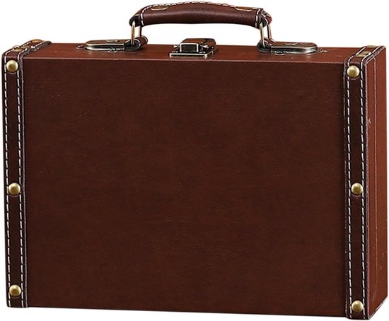 Vintage koffer opbergdoos, PU lederen decoratieve koffer