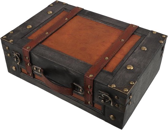 Vintage Kofferrekwisiet Antieke Reiskoffers Bagage Koffers Rekwisieten Vintage Piratenkist Antieke Decoratieve Opbergkisten Houten Reiskoffers Bruin