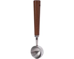 Vintage Koffiemaatlepel, 304 Roestvrijstalen Koffieschep met Walnoot Handvat, 10 G Capaciteit voor Koffie Thee Bakingrediënten (formaat zilver)