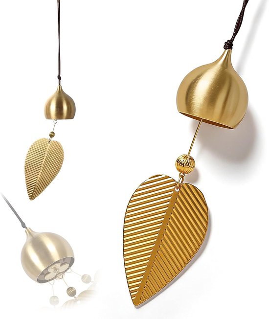 Vintage koperen windgong voor buiten, decoratief Japans hangend voor tuin, binnenplaats, terras en oprit, creëert een vredige sfeer