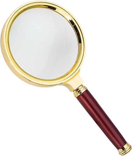 Vintage loep - 10x vergrootglas rekwisiet, antiek koperen loep met