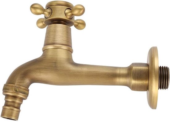 Vintage massief messing eenhands waterkraan voor wasmachine muur kraan Lange