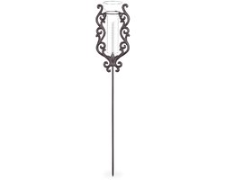 Vintage met grondpen, decoraiteve neerslagmeter, antiek, 12cm 5 inch, glas, metaal, versiert, brons