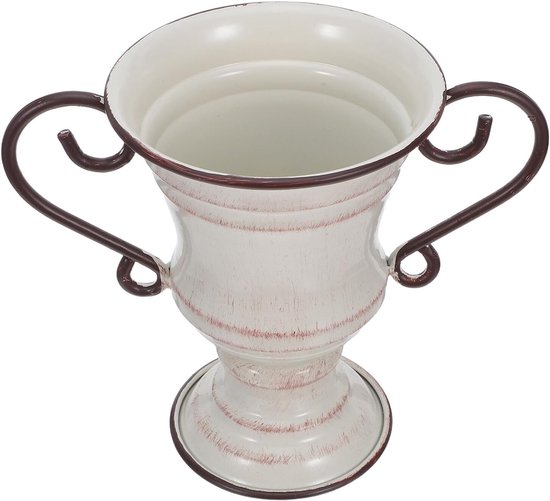 Vintage Metalen Urn Bloempot met Retro Tuinplanter voor Binnen Buiten Decoratieve Farmhouse Centerpiece Stijlvol Ijzeren Plantenhouder voor Tuin Bruiloft