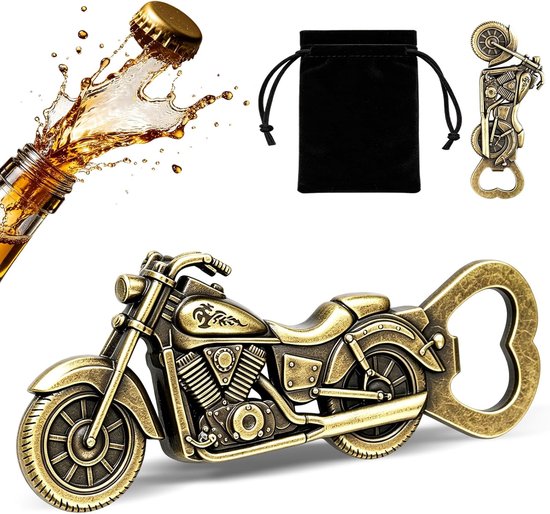 Vintage motorfiets flesopener, zware zinklegering motorfiets opener