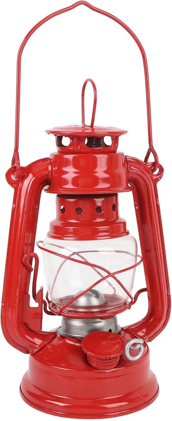 Vintage Outdoor lantaarn met hoge lichtdoorlatende Glas voor Camping en Woondecoratie (Rood)