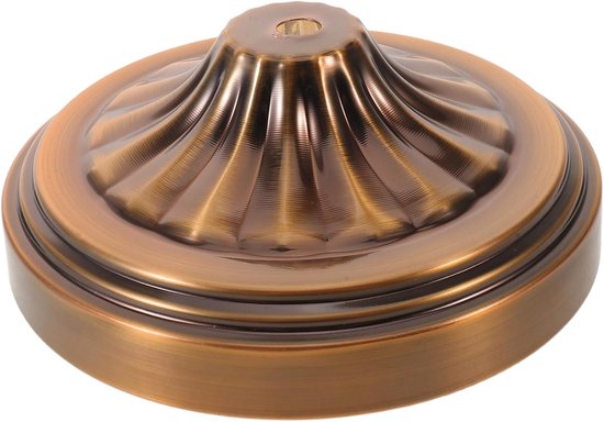 Vintage Ronde Metalen Tafellamp Voet Stevige Gouden Basis met Bovenste Uitgangsgat Duurzame Industriële Lampenvoet voor Bureau Woonkamerdecoratie