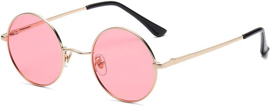 Vintage ronde zonnebril voor dames en heren, gepolariseerde zonnebril met metalen frame, hippie, UV400
