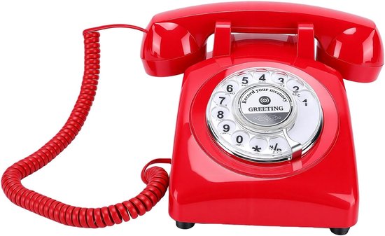 Vintage Roterende Stemopnametelefoon, 8GB Geluid Gastenboek voor