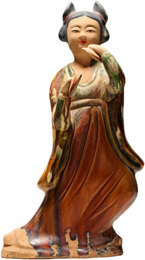 Vintage Sculptuur Chinese Stijl Keramische Antieke Aardewerk Beeldjes Figuren Die Muziekinstrumenten Vasthouden Dames Aziatische Kunst Decoratie Collectie Stijl 2