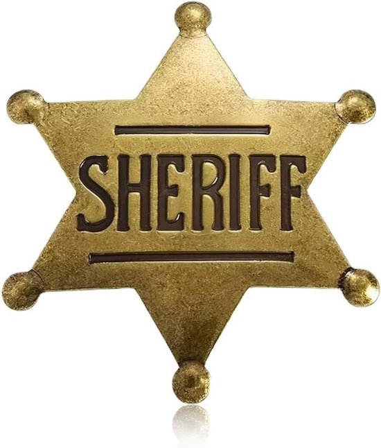 Vintage sheriff-badge, sheriff-ster, gouden western-sheriff-insigne, cowboykostuum, voor cowboyfeestdecoratie, rollenspel, Halloween-decoratie