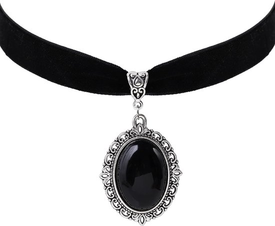 Vintage victoriaanse choker halsketting, zwart fluweel, gothic vintage sieraden, cadeau voor meisjes, moeder, vrienden