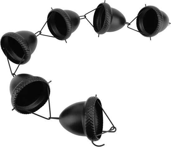 Vintage Zwarte Ijzeren Regenketting Acorn Cups 3,28ft Lengte Vervanging Regenpijp, Tuin Buiten Decor Stijlvolle Regenvanger voor Huis