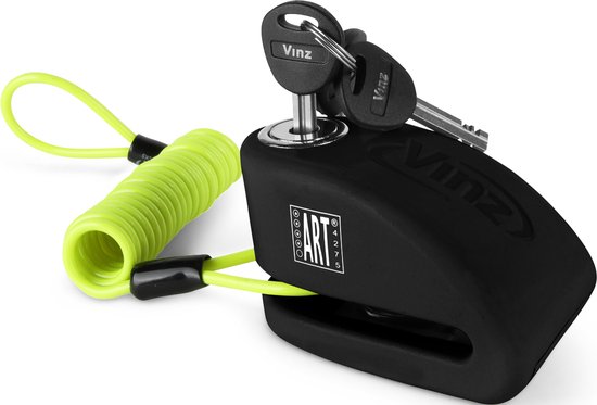 VINZ Pico Schijfremslot | Remschijfslot met Alarm & ART4 Keurmerk | Motorslot / Scooterslot - Zwart van VINZ
