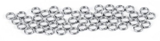Virtubuy - Split Ring Connector - Dubbele Cirkel Verbinder - Robuust en Corrosiebestendig - Zilver - Visaccessoires - Perfect voor Vissen - 100 Stuks